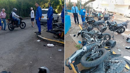 Conductor embistió a un motociclista y causó daños a varios vehículos en Provenza, Bucaramanga
