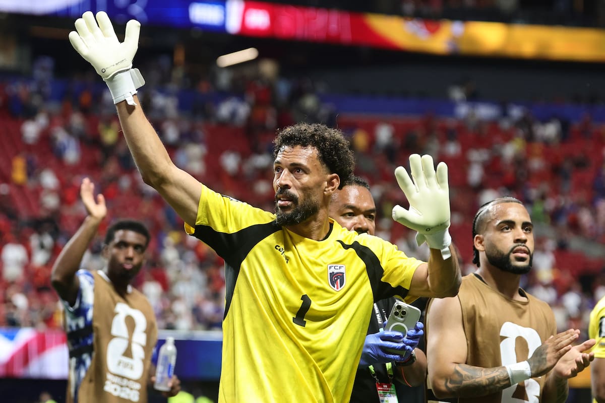 Fotografía del portero Vozinha, de Cabo Verde, al reaccionar tras el partido de la fase de grupos de la Copa Mundial de la FIFA 2026 entre España y Cabo Verde, en Atlanta (EE. UU.). // Foto: EFE/RONALD WITTEK.