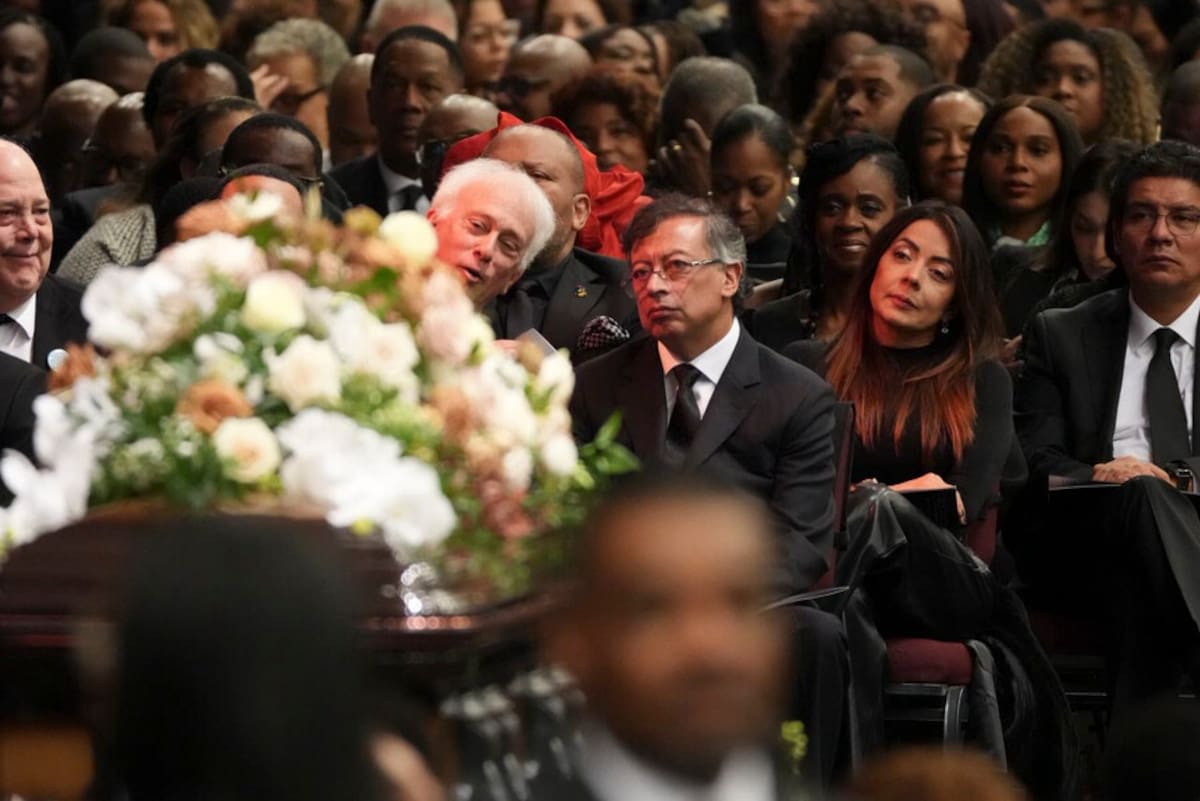 El presidente Gustavo Petro en las honras fúnebres de Jesse Jackson. Foto: Presidencia