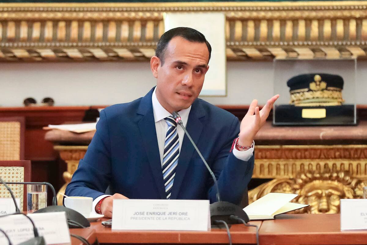 Fotografía de archivo del 20 de enero del 2026 que muestra al presidente de transición de Perú, José Jerí. EFE/ Paolo Aguilar
