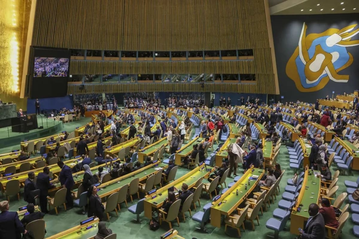 El primer ministro de Israel, Benjamín Netanyahu, habla durante la 81.ª Asamblea General de la ONU, este 24 de septiembre de 2026, en Nueva York (Estados Unidos). EFE/ Ángel Colmenares