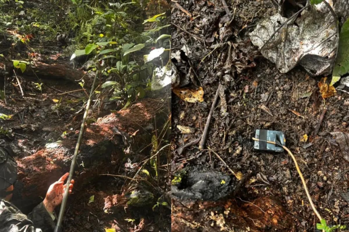 Destruyen explosivo instalado en zona rural de El Retorno, Guaviare: estaba listo para atentado. Foto: Ejército Nacional