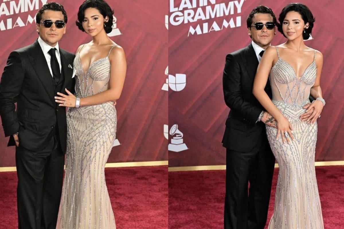El video viral del incómodo momento de Christian Nodal y Ángela Aguilar en los Latin Grammy. Foto tomada de redes sociales/VANGUARDIA