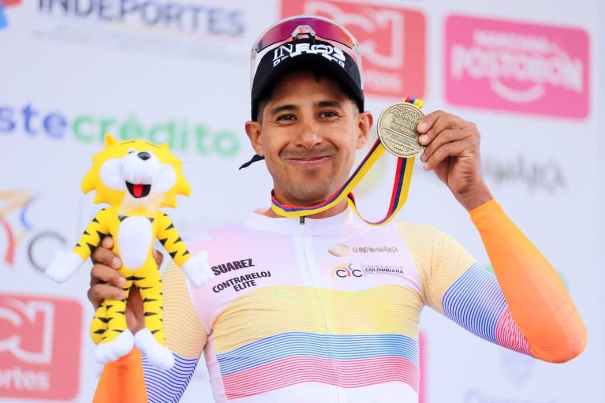 El zipaquireño Brandon Rivera, nuevo campeón nacional de la crono. (Foto © FCC)