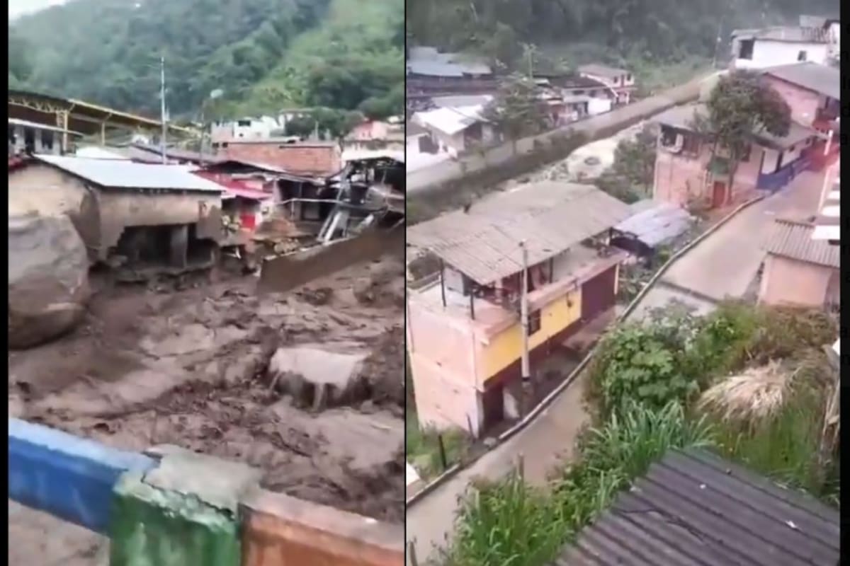 Emergencia en Andes Antioquia por creciente súbita deja evacuados y daños graves. | Foto: Tomado de Video.