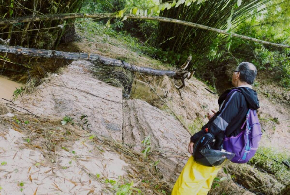 Los habitantes de esta vereda han tenido que recurrir a un viejo puente que presenta puertas en sus bases. Foto: Felipe Jaimes Lagos / VANGUARDIA