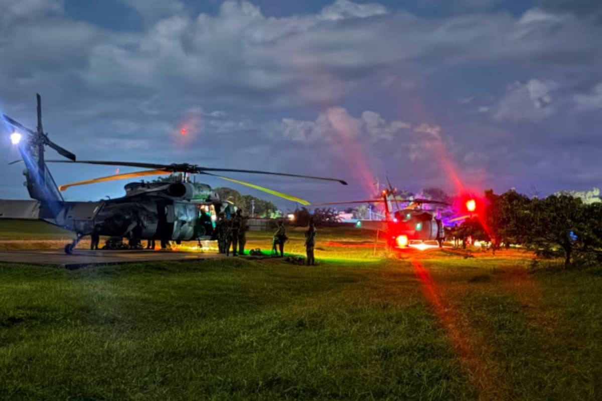 El operativo militar se desarrolló en cercanías del río Inírida, donde las autoridades ubicaron tres campamentos de una estructura armada. Foto de: prensa Fuerzas Militares.