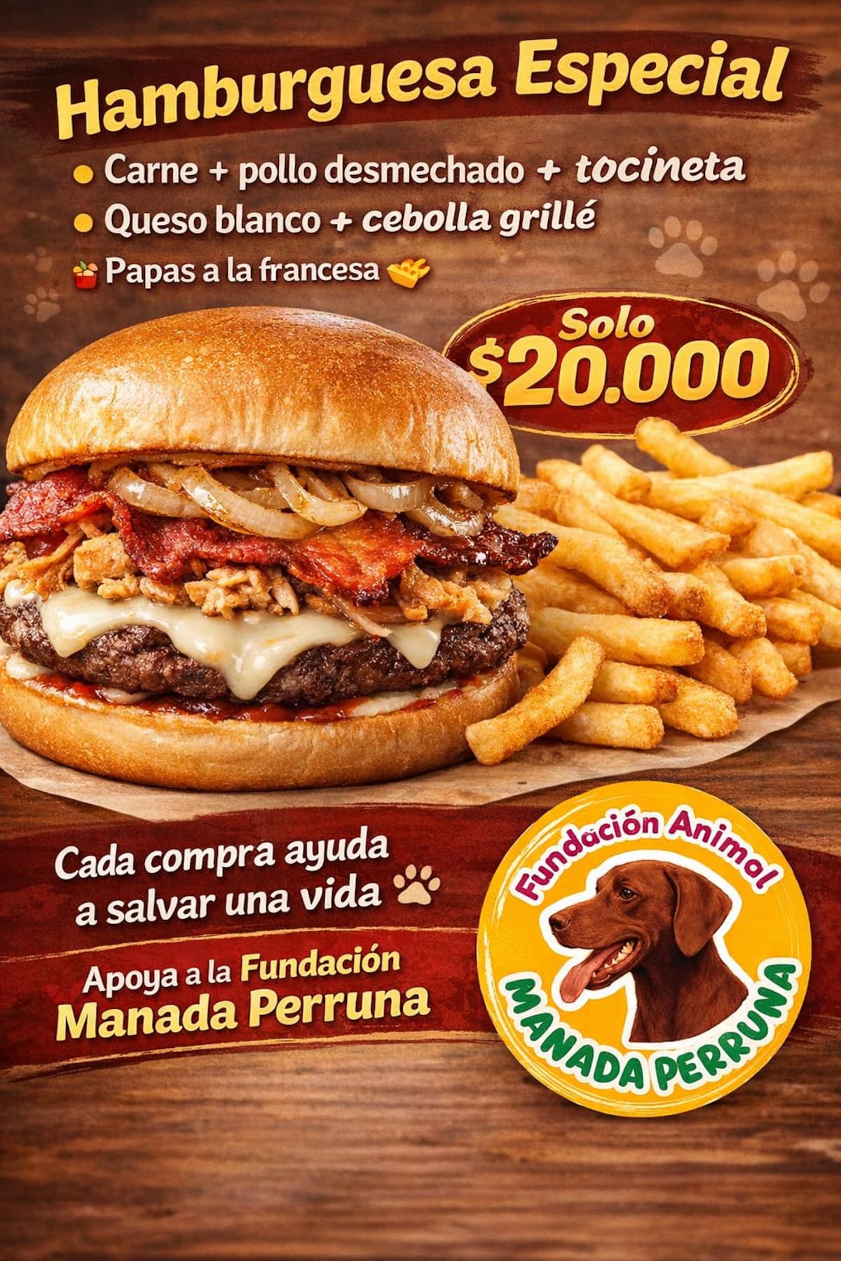 Con una venta de hamburguesas, una fundación en Bucaramanga busca recaudar recursos para alimentar y proteger a decenas de perros rescatados.