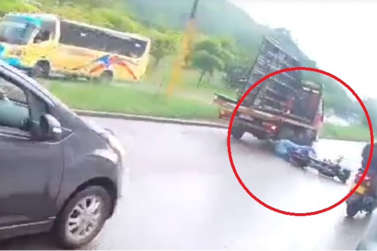 En video: así fue el momento en que una mujer estuvo a centímetros de ser arrollada en Girón