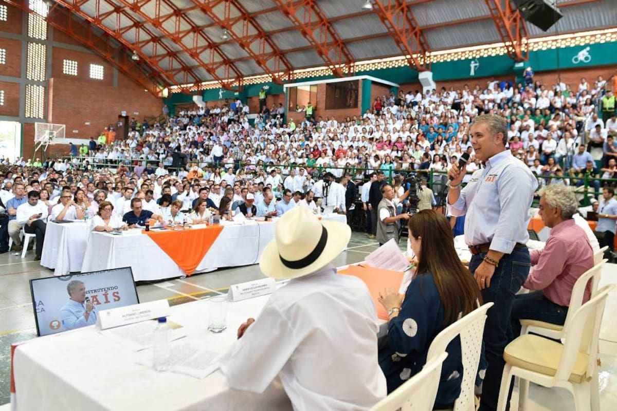 Ayer se celebró en El Socorro, Santander, el quinto taller “Construyendo País”, iniciativa del Gobierno Nacional para entablar un diálogo directo con la comunidad. (Foto: Suministrada/VANGUARDIA LIBERAL)