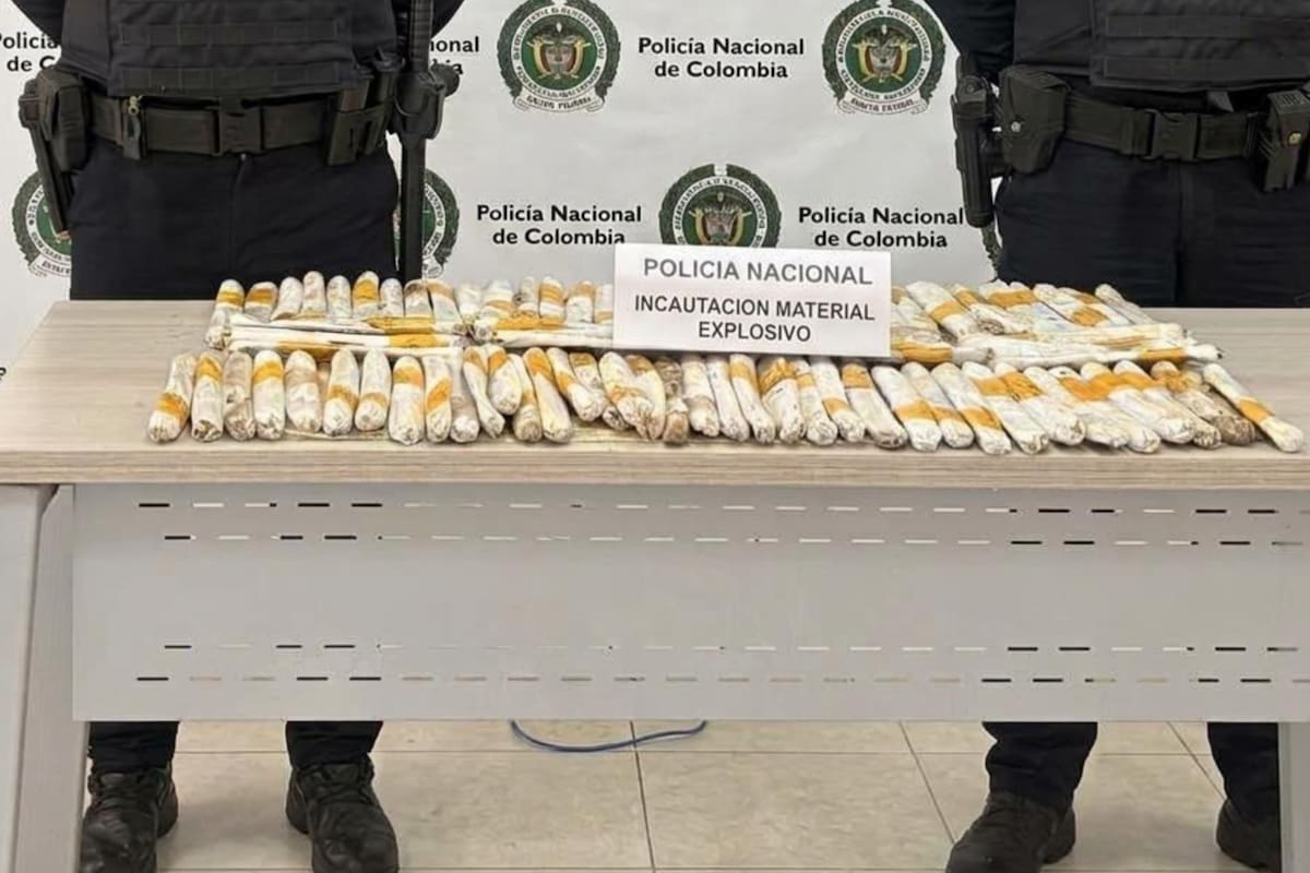 Encontraron 80 barras de explosivos abandonadas en una vía de Santander