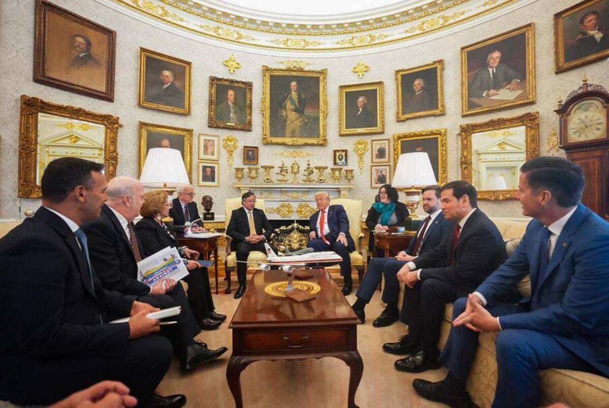 Reunión del presidente Gustavo Petro y el presidente Donald Trump en la Casa Blanca.