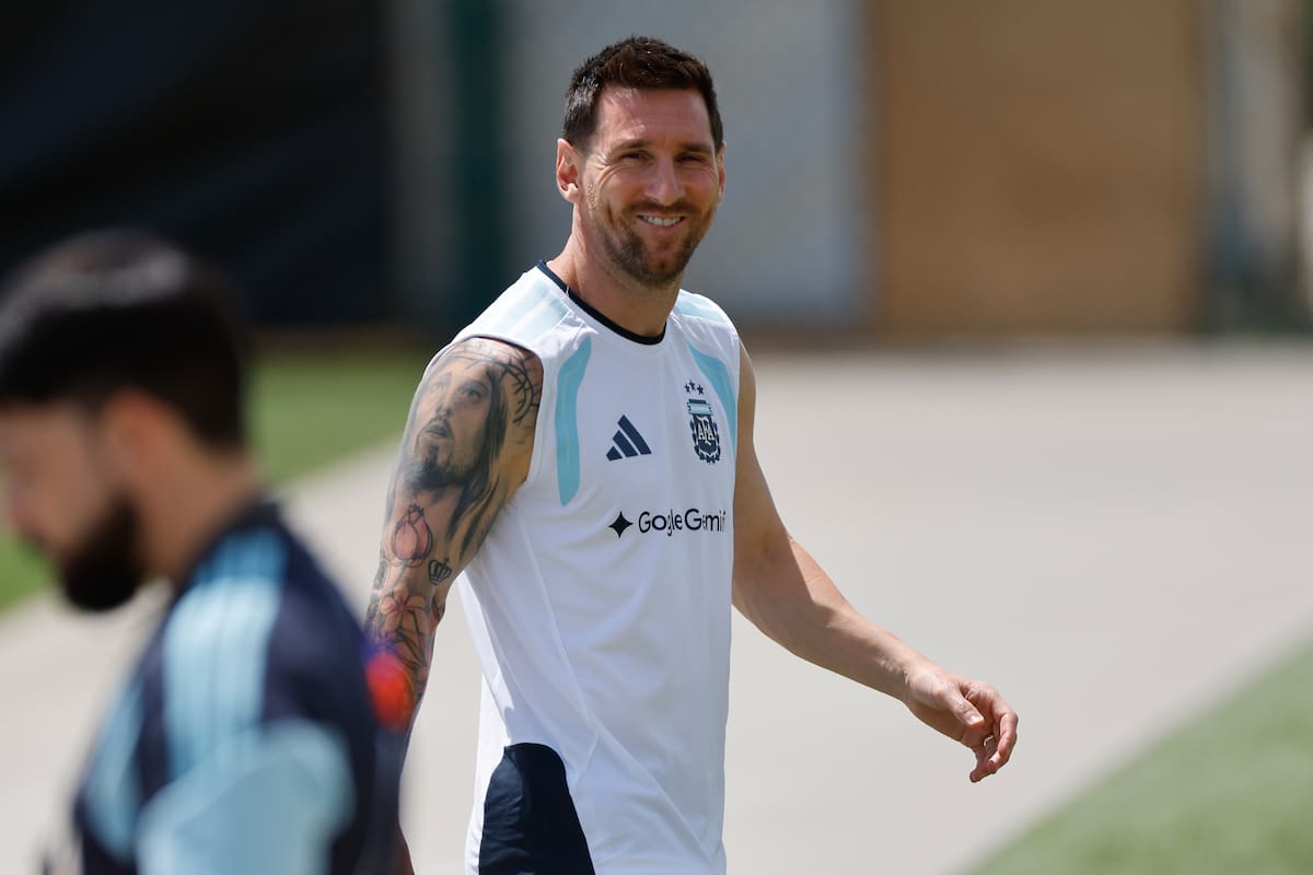KANSAS (EEUU), 23/06/2026.- El delantero argentino Lionel Messi durante un entrenamiento de la selección nacional de Argentina este martes, en el Sporting KC Training Center de Kansas (EEUU). EFE/ Juan Ignacio Roncoroni