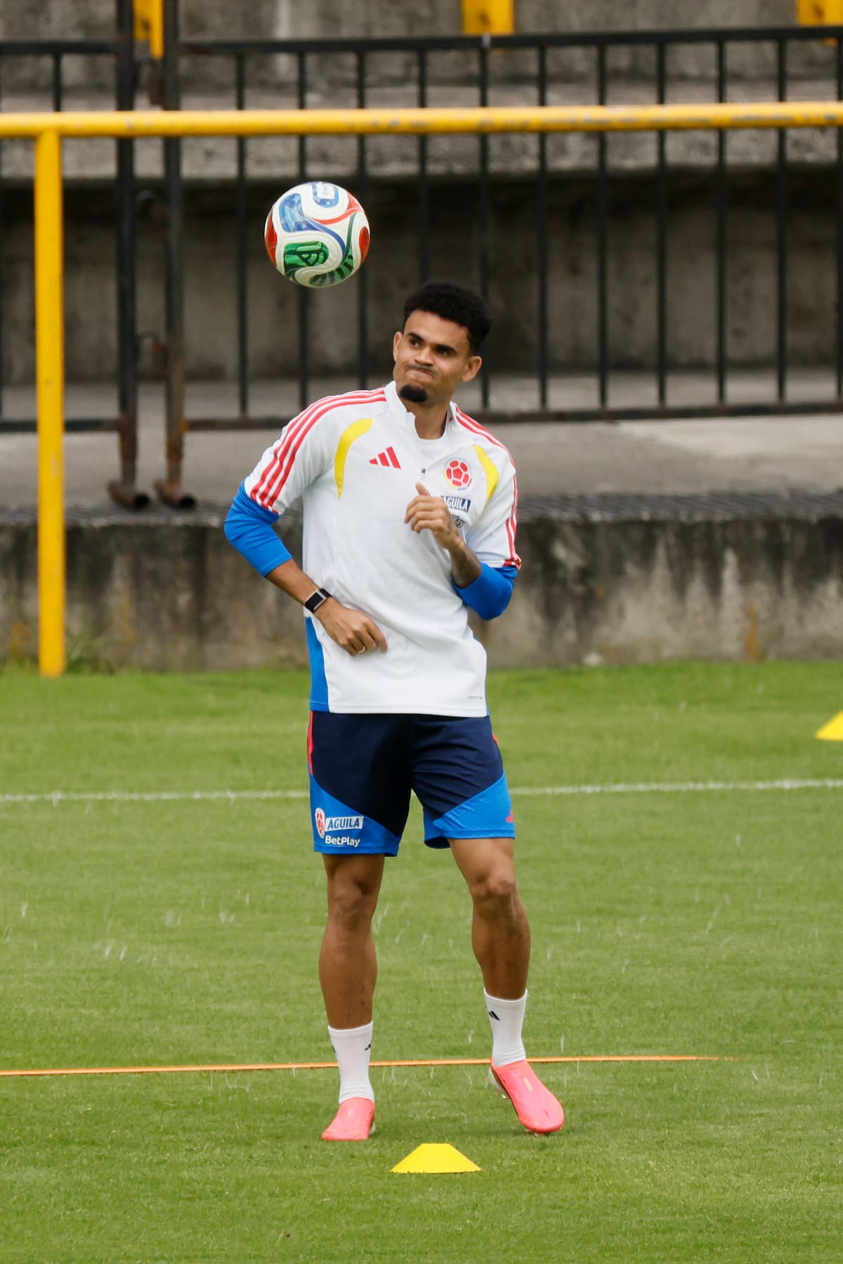 AME6602. BOGOTÁ (COLOMBIA), 29/05/2026.- El jugador Luis Díaz participa en un entrenamiento de la selección Colombia este viernes, en el estadio Metropolitano de Techo, en Bogotá (Colombia). EFE/ Carlos Ortega