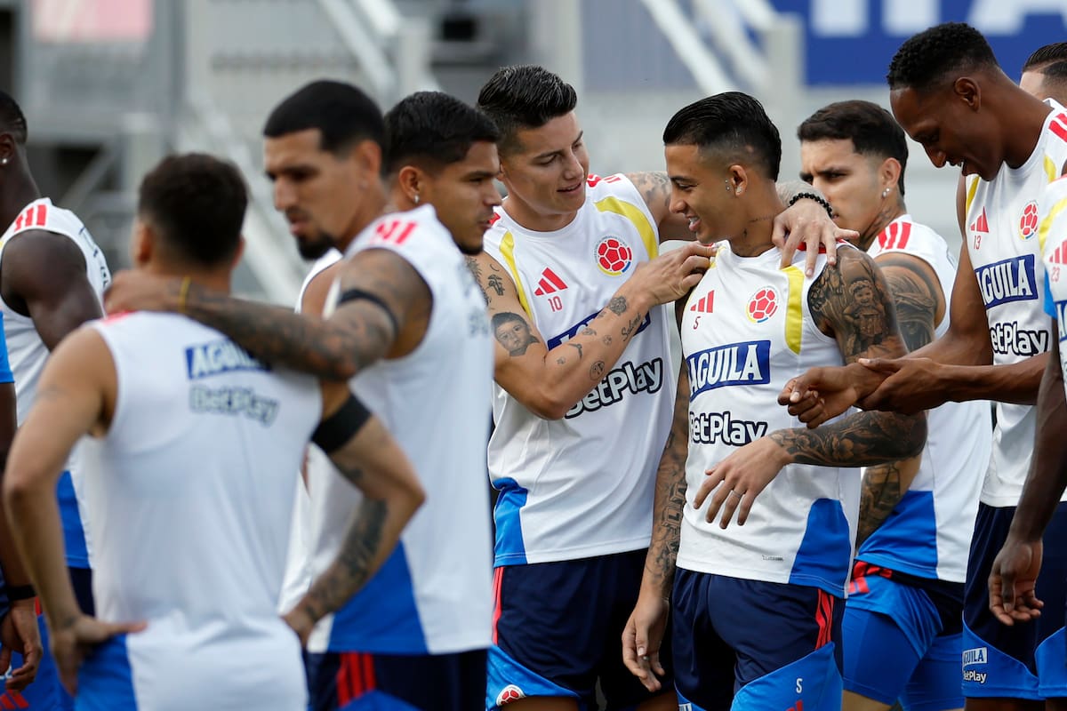 FORT LAUDERDALE (ESTADOS UNIDOS), 01/07/2026.- Los jugadores de la selección de Colombia durante el entrenamiento que han realizado este miércoles en el Miami Inter CF Stadium en Fort Lauderdale (Florida). EFE/Alberto Estévez
