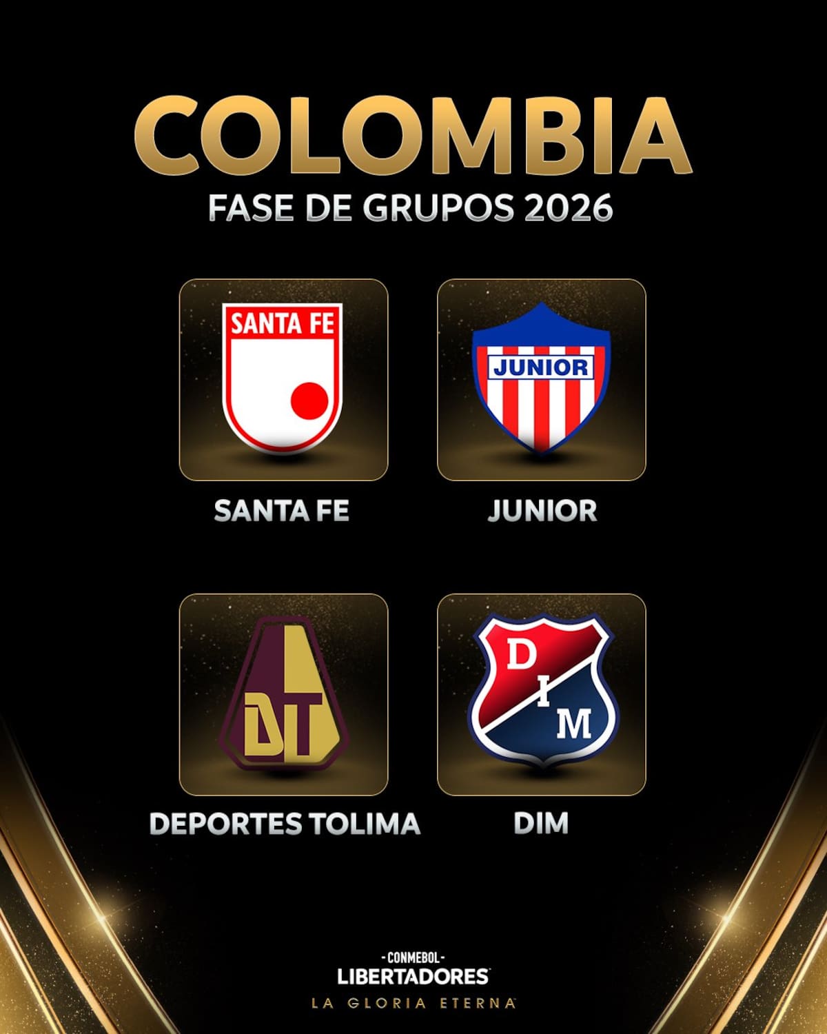 Equipos colombianos en Copa Libertadores. Foto:Dimayor
