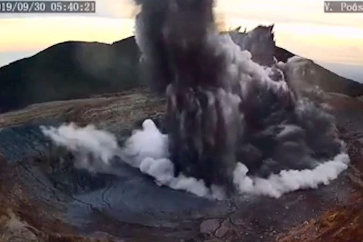 Video registró el momento preciso en que hizo erupción el volcán Poás en Costa Rica (Foto: Captura de video)