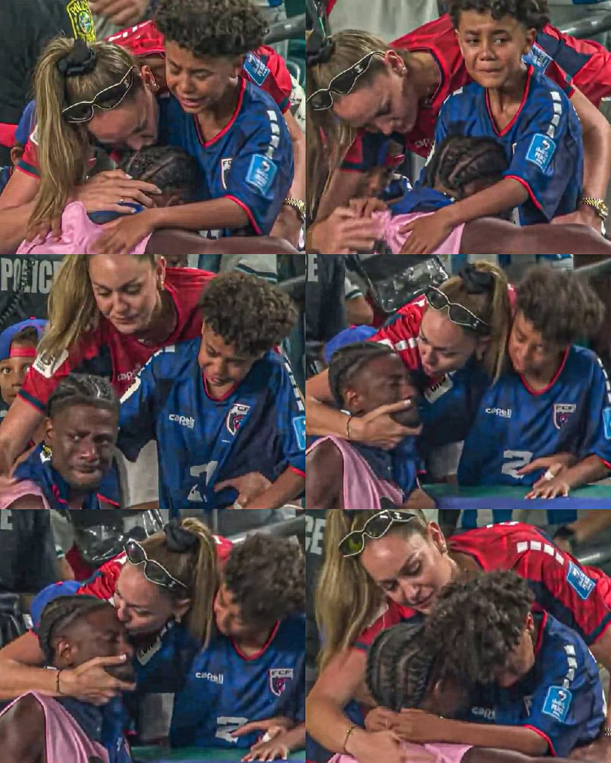 El conmovedor abrazo de su esposa e hijo a un futbolista de la selección de Cabo Verde, quien rompió en llanto tras el exigente partido de eliminación frente a Argentina en el Mundial.