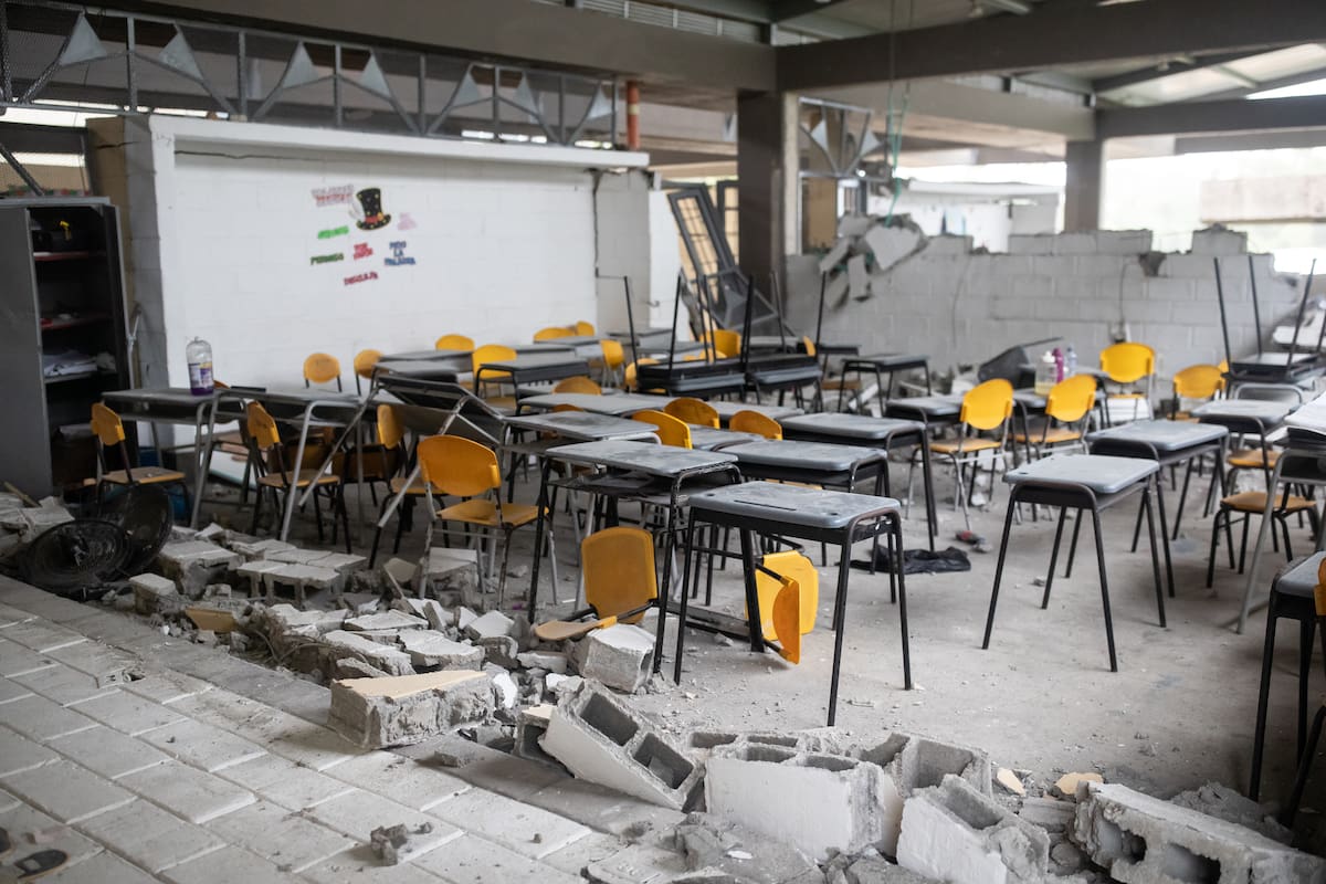 Escuelas destruidas tras terremoto en Colombia. // Foto: EFE/ STR.