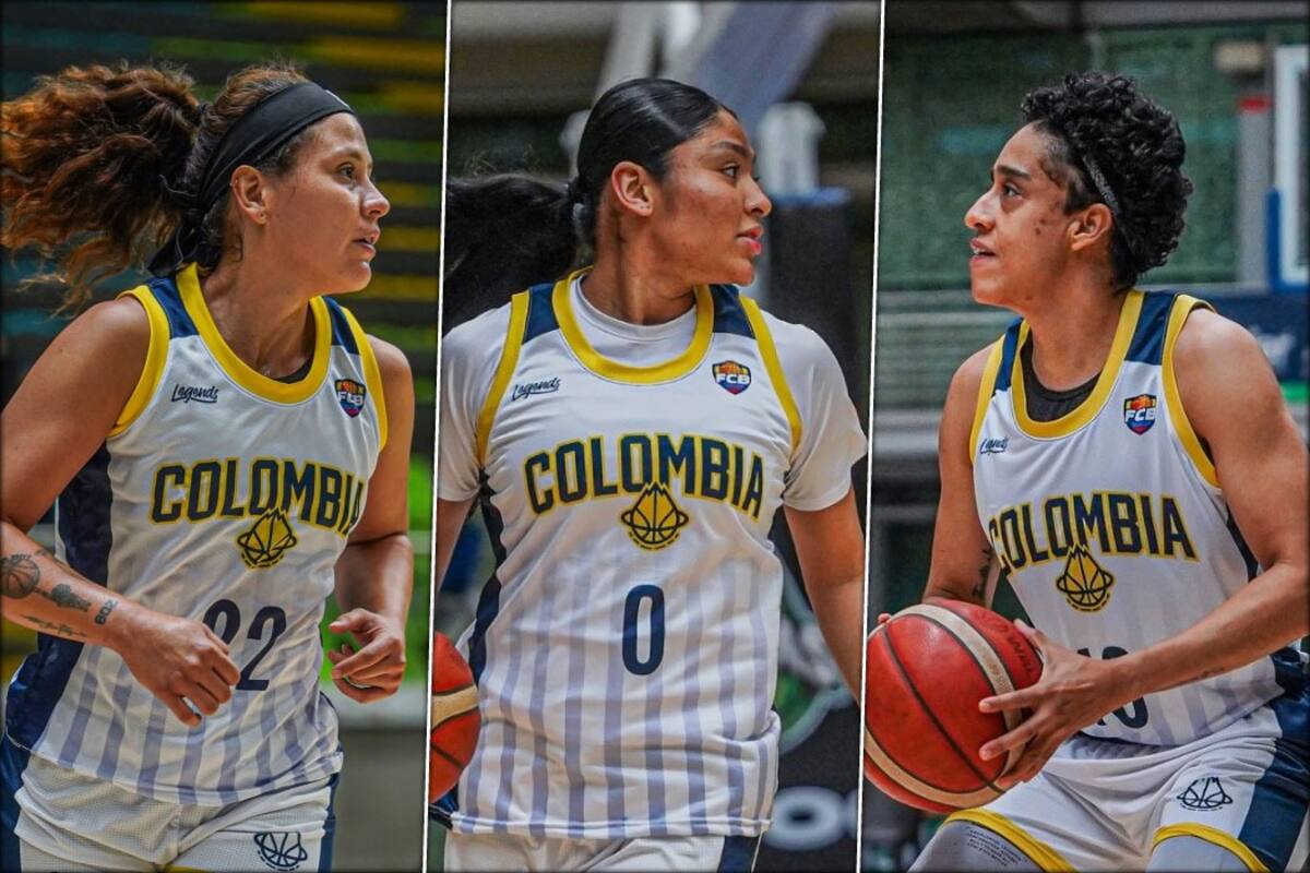 Esperanza Delgado, Marta Moscarella y Mabel Martínez se convierten en la cuota de Santander en la selección Colombia de baloncesto femenino. Foto: cortesía División Profesional de Baloncesto.