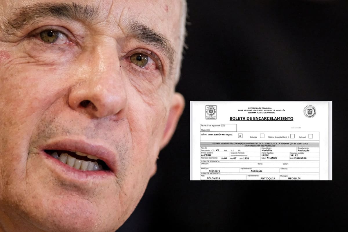 Esta es la boleta de encarcelamiento del expresidente Álvaro Uribe y su número de reseña