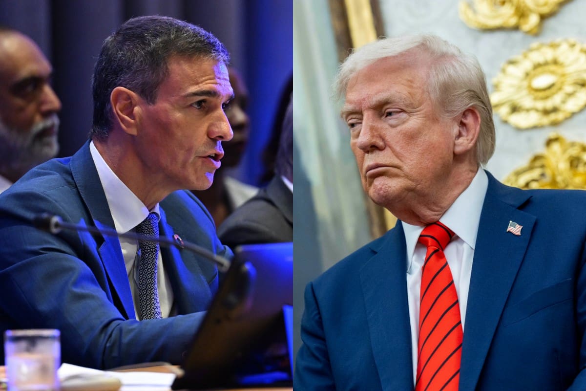 Pedro Sánchez, presidente de España, y Donald Trump, presidente de Estados Unidos.
Foto: A.P.I