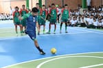 Estudiantes recibieron nueva cancha en el colegio Rafael Pombo en Floridablanca