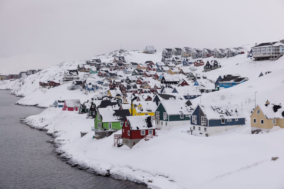 Vista general de la zona de Myggedalen en Nuuk, Groenlandia, (Elecciones, Dinamarca.