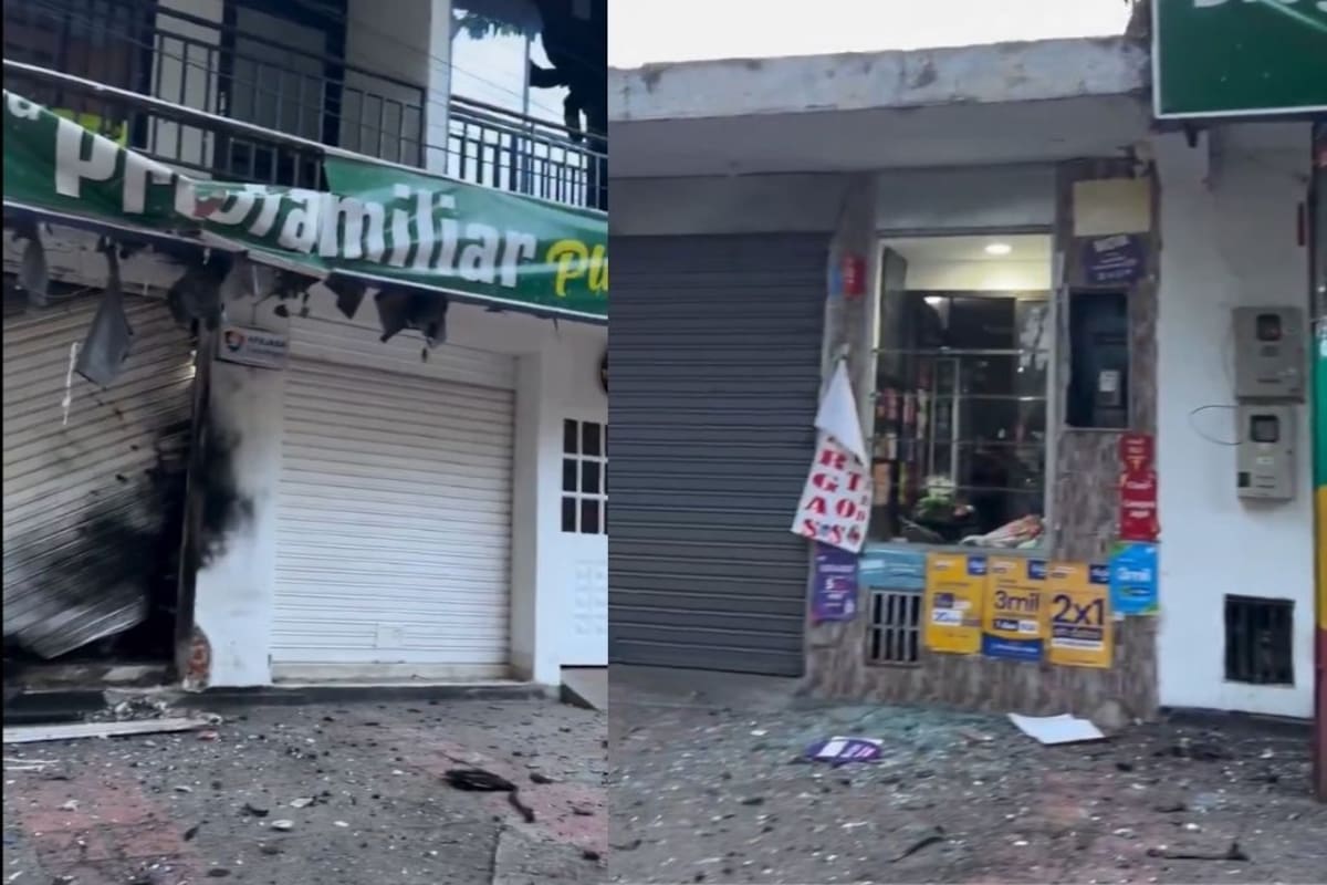 Explosión contra una droguería en Algeciras aumenta preocupación por seguridad en Huila. | Foto: Captura de Video.
