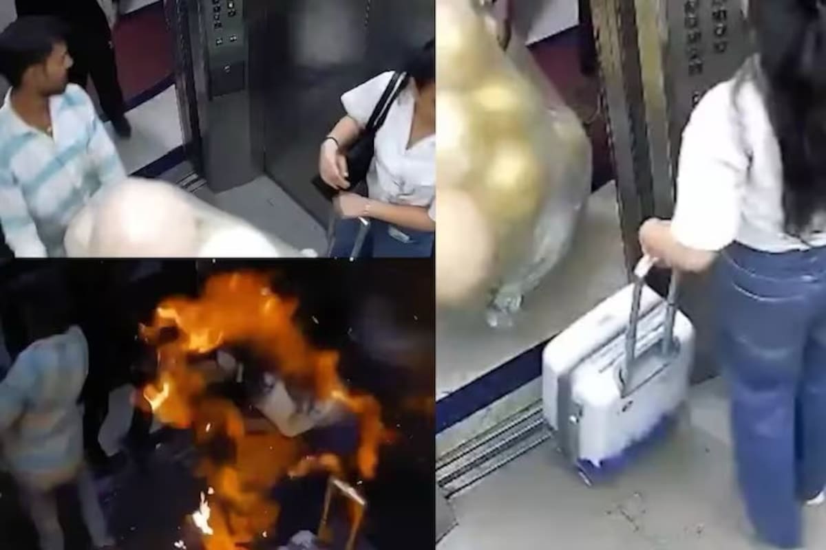 Dos personas resultaron lesionadas luego de que globos llenos de gas inflamable explotaran dentro de un ascensor de un edificio residencial en la India.