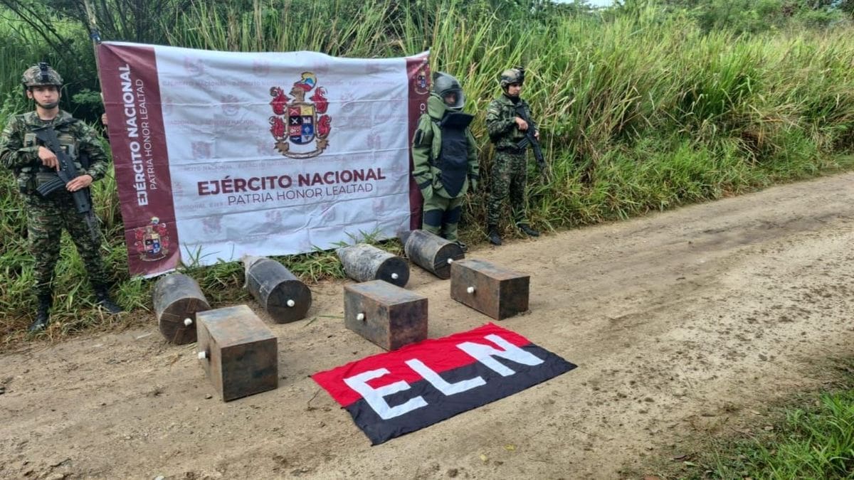 Explosivos del ELN. Foto: Ejército Nacional