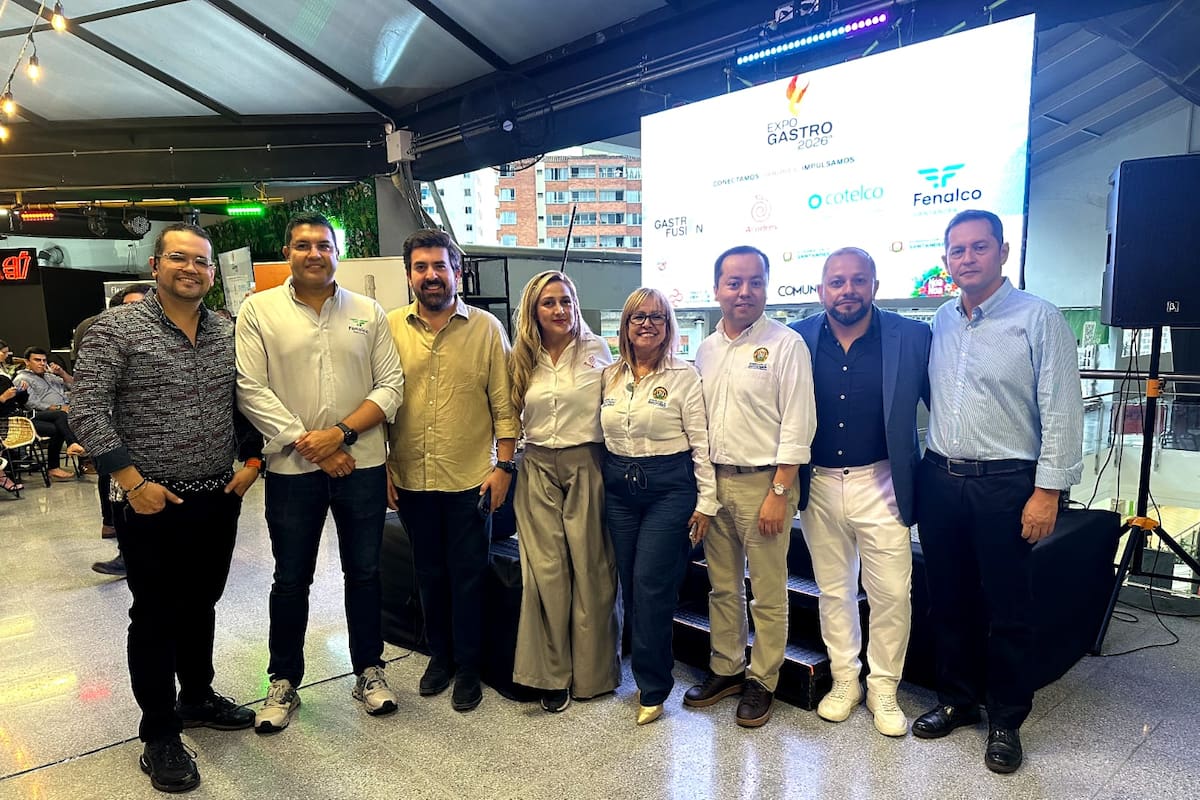 Jhonatan Suárez (Noa Noa), Alejandro Almeyda (Fenalco), Erika Rey (Acodrés), Jaime López (Acodrés), Beatriz Ravelo; Carlos Combita, Gobernación de Santander; Sergio García (Gastrofusión), Sergio Velásquez (Cámara de Comercio de Bucaramanga, CCB). Suministrada / VANGUARDIA