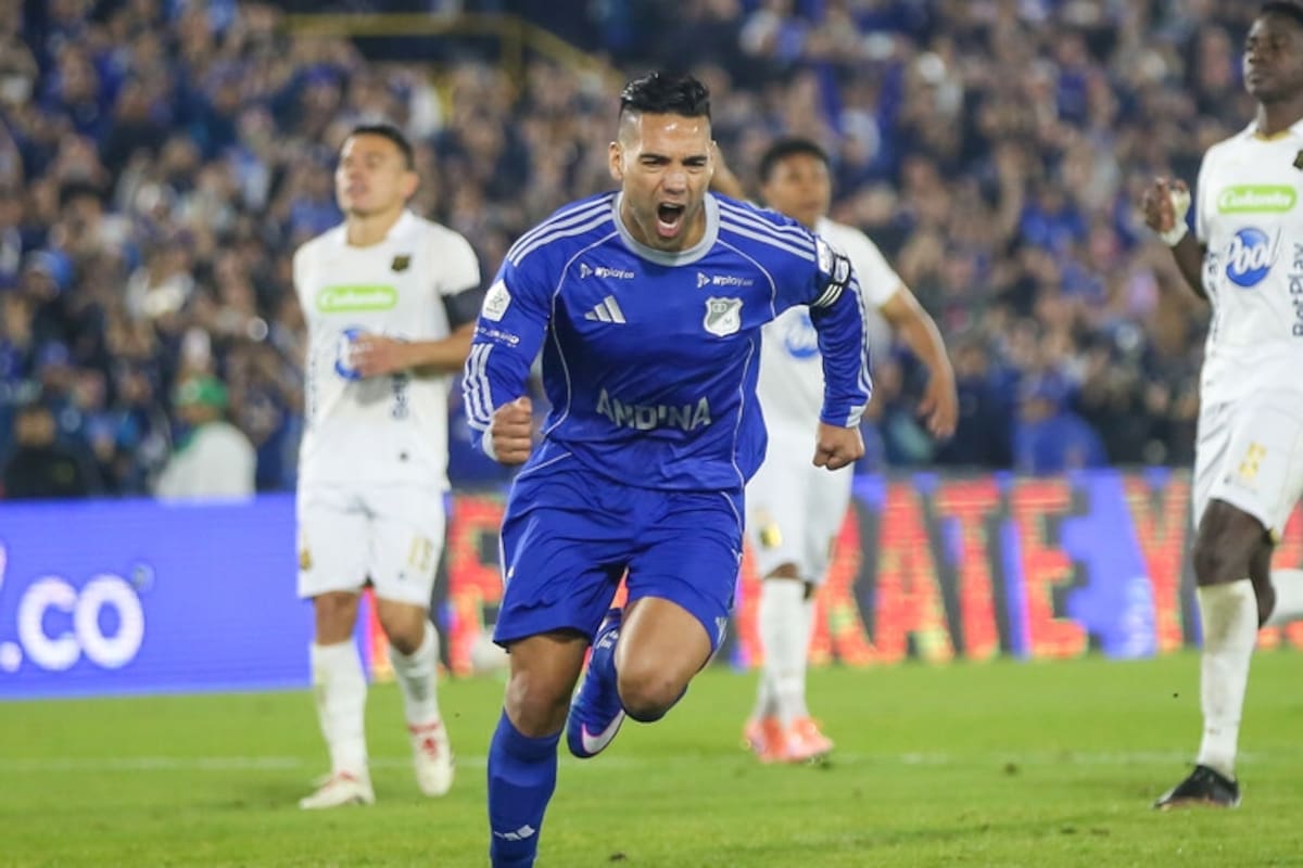 Falcao García volvió al gol con Millonarios, al anotar en el triunfo 1-0 sobre Águilas Doradas. Foto: Colprensa.