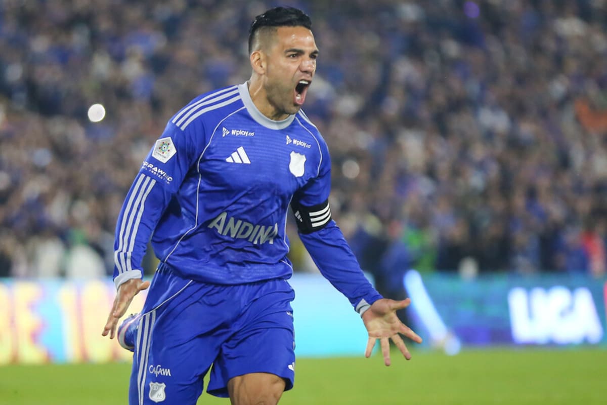 Falcao García volvió al gol con Millonarios, al anotar en el triunfo 1-0 sobre Águilas Doradas. Foto: Colprensa.