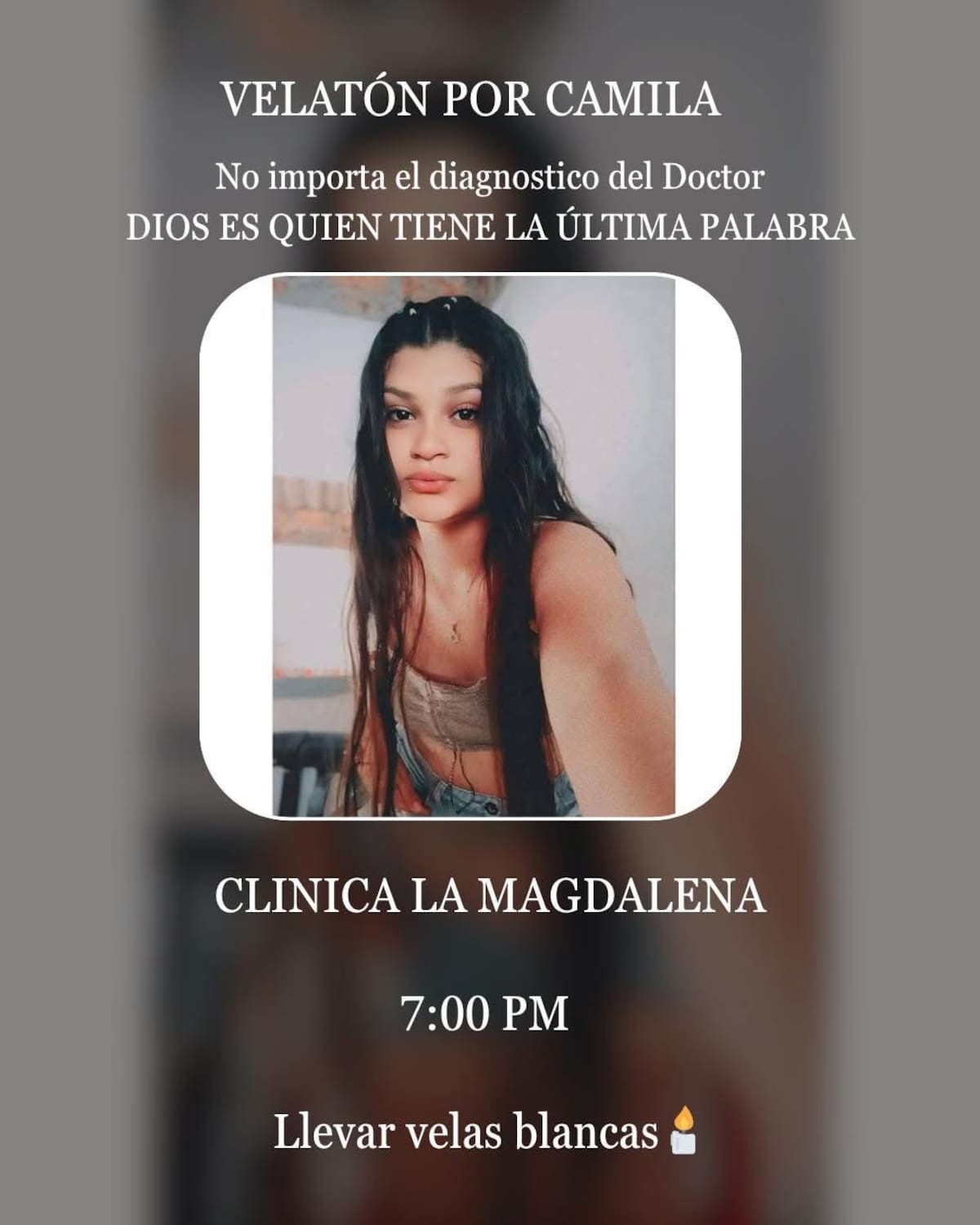 familiares, amigos y miembros de la comunidad han convocado a una velatón