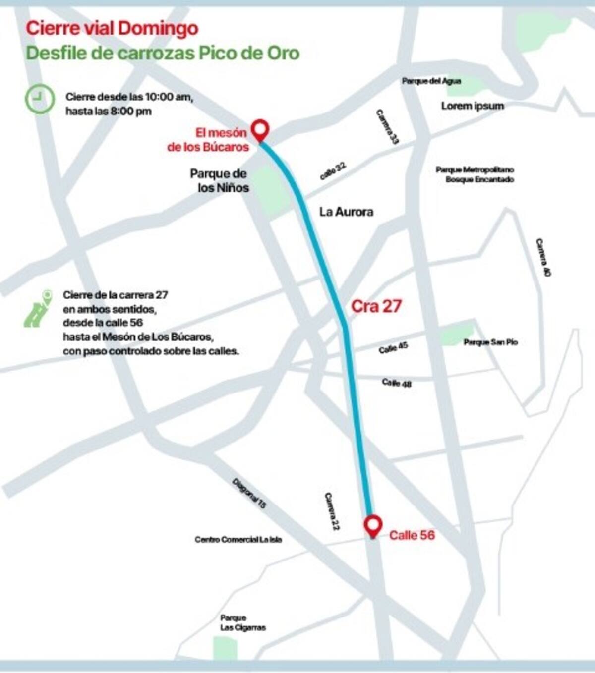 Así será el cierre de la carrera 27 de Bucaramanga