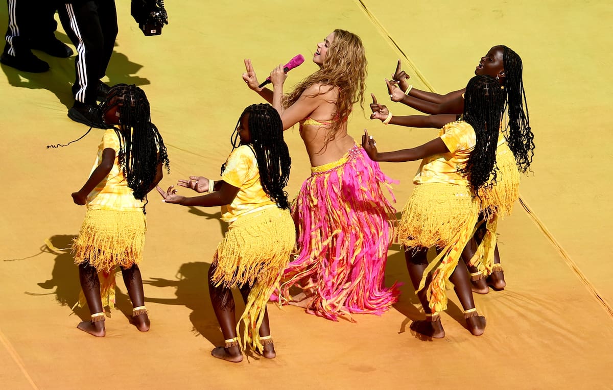 EAST RUTHERFORD (United States), 19/07/2026.- Colombian singer Shakira performs during the halftime show of the FIFA World Cup 2026 final match Spain against Argentina, in New Jersey, USA, 19 July 2026. (España) EFE/EPA/RONALD WITTEK