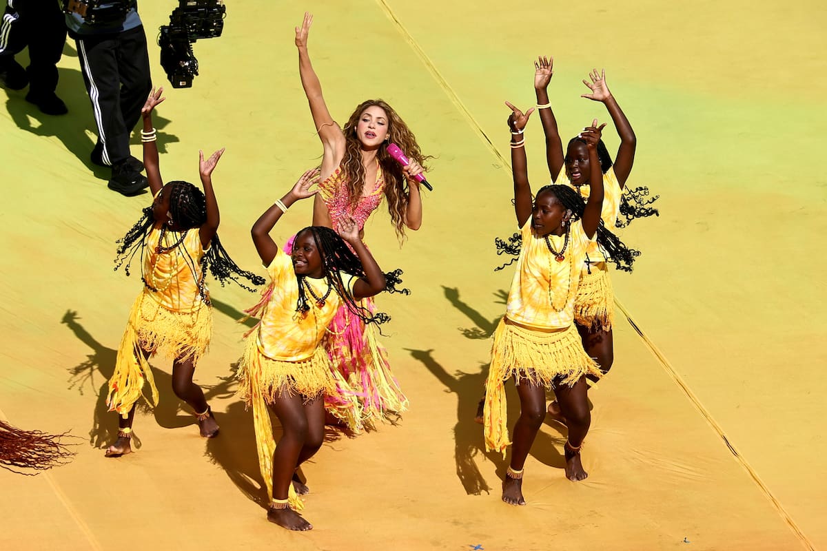 EAST RUTHERFORD (United States), 19/07/2026.- Colombian singer Shakira performs during the halftime show of the FIFA World Cup 2026 final match Spain against Argentina, in New Jersey, USA, 19 July 2026. (España) EFE/EPA/RONALD WITTEK