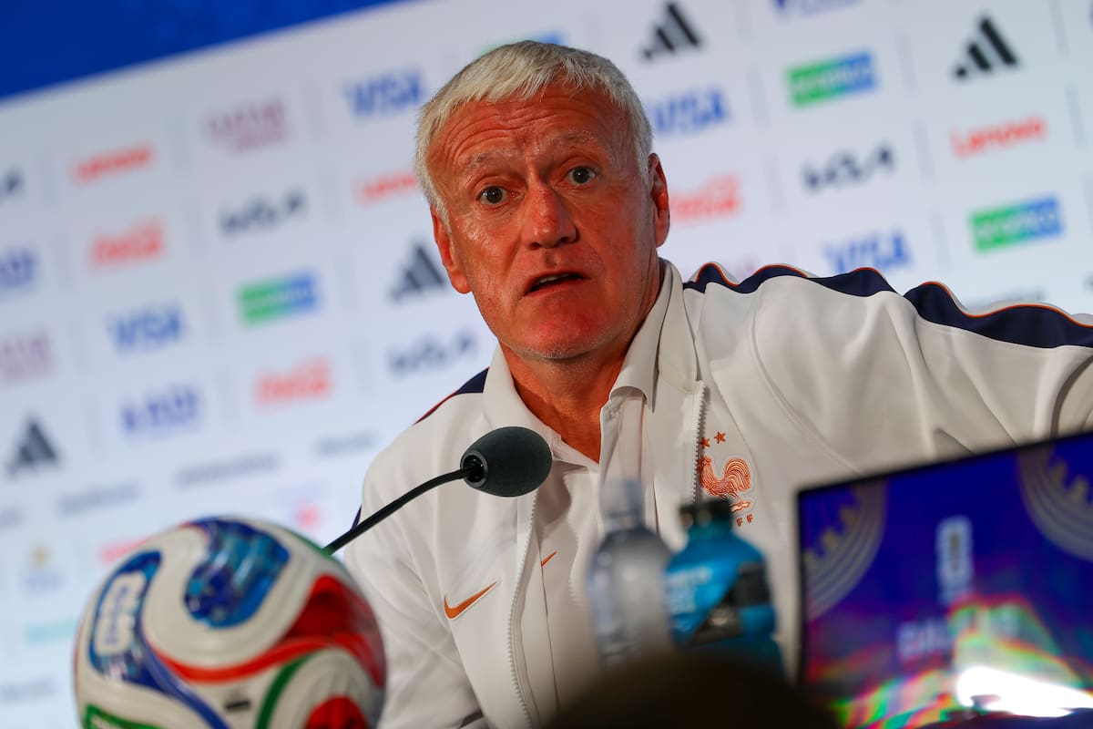 DALLAS (United States), 14/07/2026.- Frances national soccer team head coach Didier Deschamps attends a press conference in Dallas, Texas, USA, 13 July 2026. France will face Spain on 14 July in a FIFA World Cup 2026 semi final match. (Mundial de Fútbol, Francia, España) EFE/EPA/CHRISTOPHER NEUNDORF