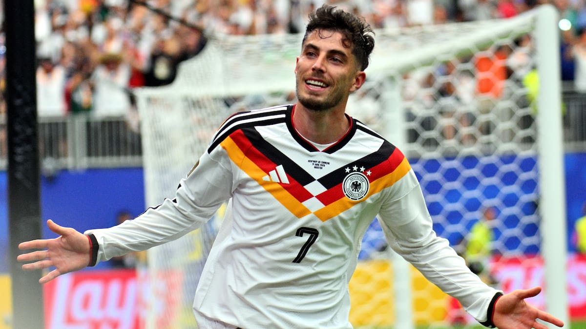HOUSTON (United States), 14/06/2026.- Kai Havertz of Germany celebrates scoring the 7-1 during the FIFA World Cup 2026 group stage match Germany against Curacao, in Houston, USA, 14 June 2026. (Alemania) EFE/EPA/SAM WASSON