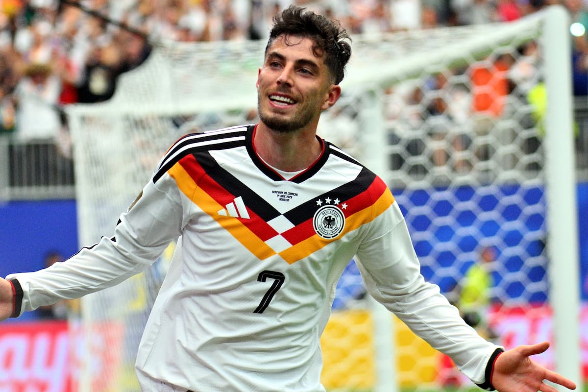HOUSTON (United States), 14/06/2026.- Kai Havertz of Germany celebrates scoring the 7-1 during the FIFA World Cup 2026 group stage match Germany against Curacao, in Houston, USA, 14 June 2026. (Alemania) EFE/EPA/SAM WASSON