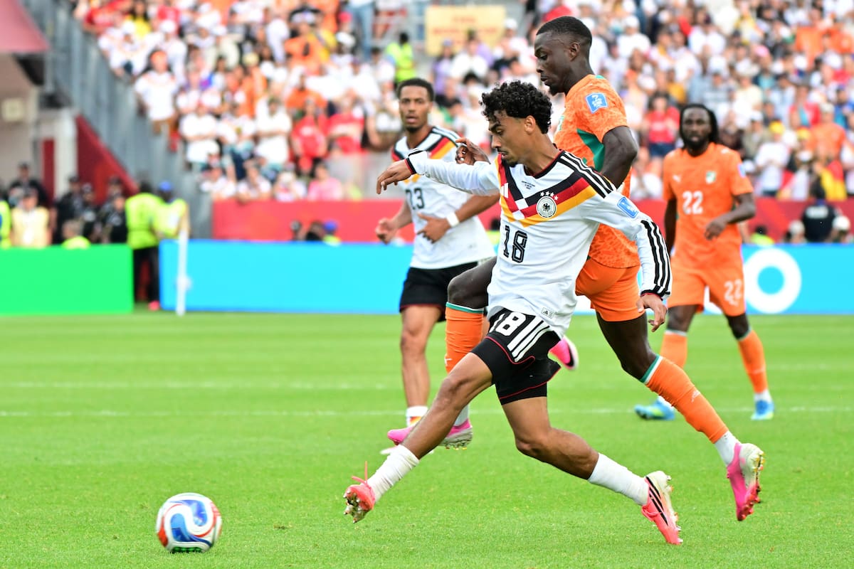 TORONTO (United States), 21/06/2026.- Nathaniel Brown of Germany in action during the FIFA World Cup 2026 group stage match Germany against Ivory Coast, in Toronto, Canada, 20 June 2026. (Costa de Marfil, Alemania) EFE/EPA/EDUARDO LIMA