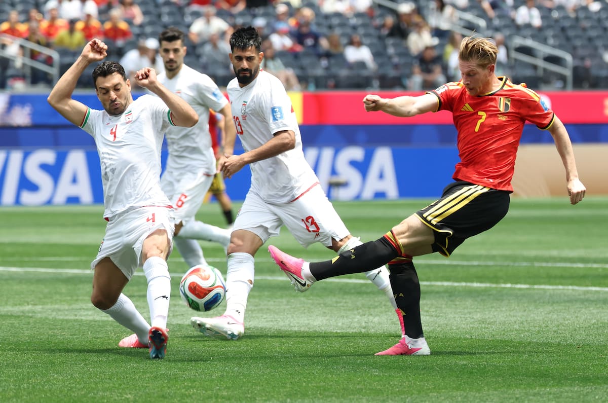 LOS ANGELES (United States), 21/06/2026.- Kevin De Bruyne of Belgium in action during the FIFA World Cup 2026 group stage match Belgium against Iran, in Los Angeles, USA, 21 June 2026. (Bélgica) EFE/EPA/CHRISTOPHER TORRES