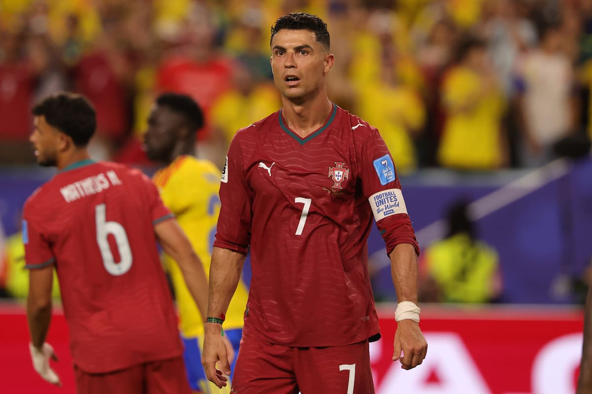 MIAMI (United States), 27/06/2026.- Cristiano Ronaldo of Portugal looks on during the FIFA World Cup 2026 group stage match Colombia against Portugal, in Miami, Florida, USA, 27 June 2026. EFE/EPA/CRISTOBAL HERRERA-ULASHKEVICH