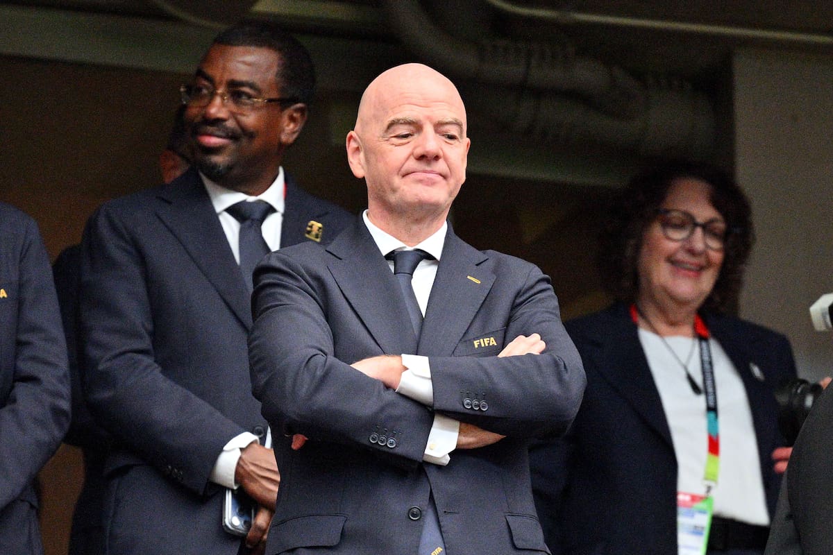 HOUSTON (United States), 04/07/2026.- FIFA President Gianni Infantino during the FIFA World Cup 2026 Round of 16 match Canada against Morocco, in Houston, USA, 04 July 2026. (Marruecos) EFE/EPA/SAM WASSON