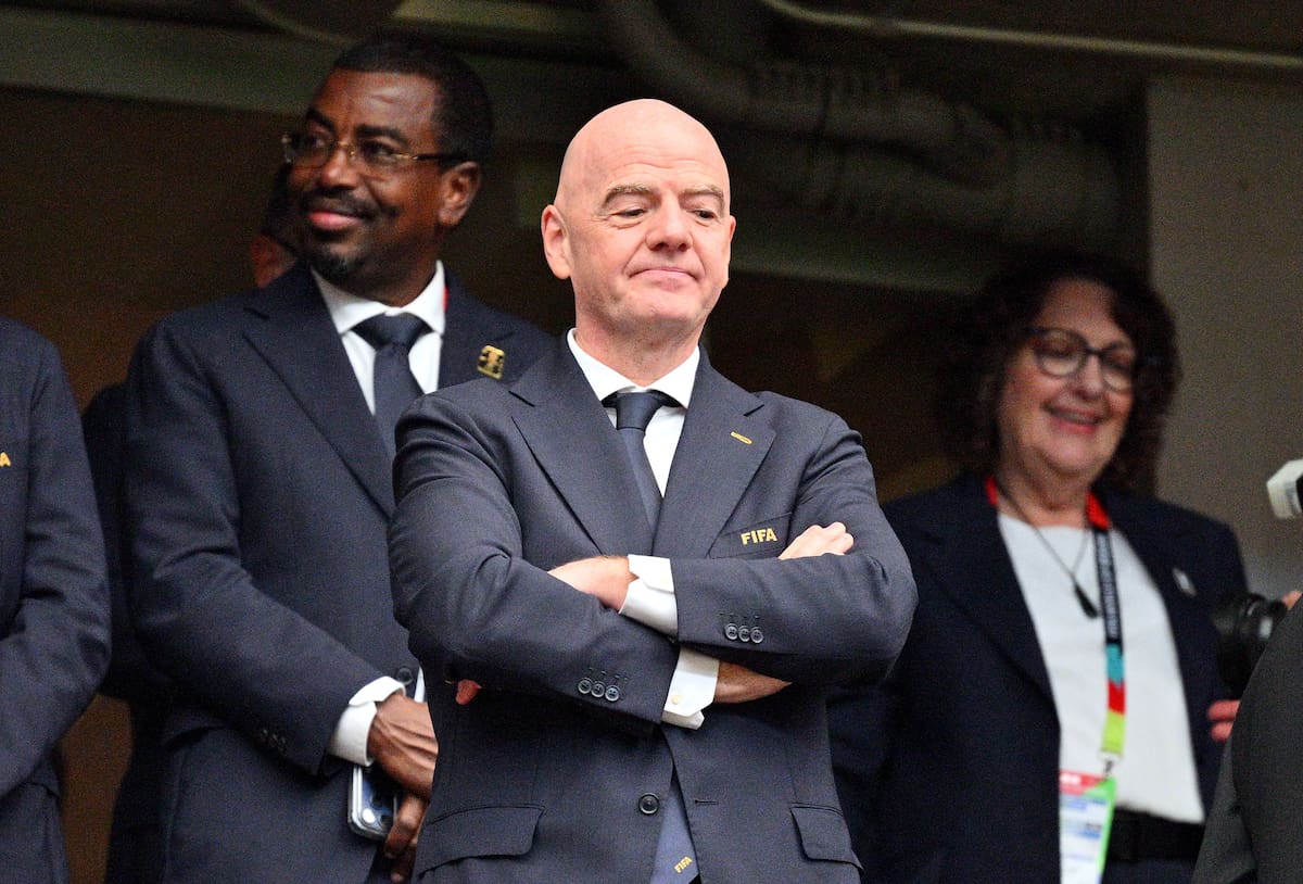 HOUSTON (United States), 04/07/2026.- FIFA President Gianni Infantino during the FIFA World Cup 2026 Round of 16 match Canada against Morocco, in Houston, USA, 04 July 2026. (Marruecos) EFE/EPA/SAM WASSON