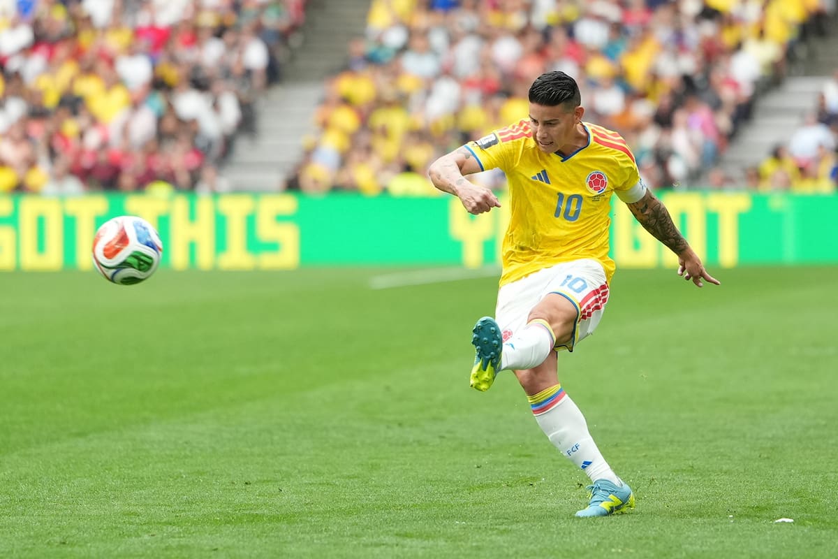VANCOUVER (Canada), 07/07/2026.- James Rodriguez of Colombia in action during the FIFA World Cup 2026 Round of 16 match Switzerland against Colombia, in Vancouver, Canada, 07 July 2026. (Suiza) EFE/EPA/BOB FRID