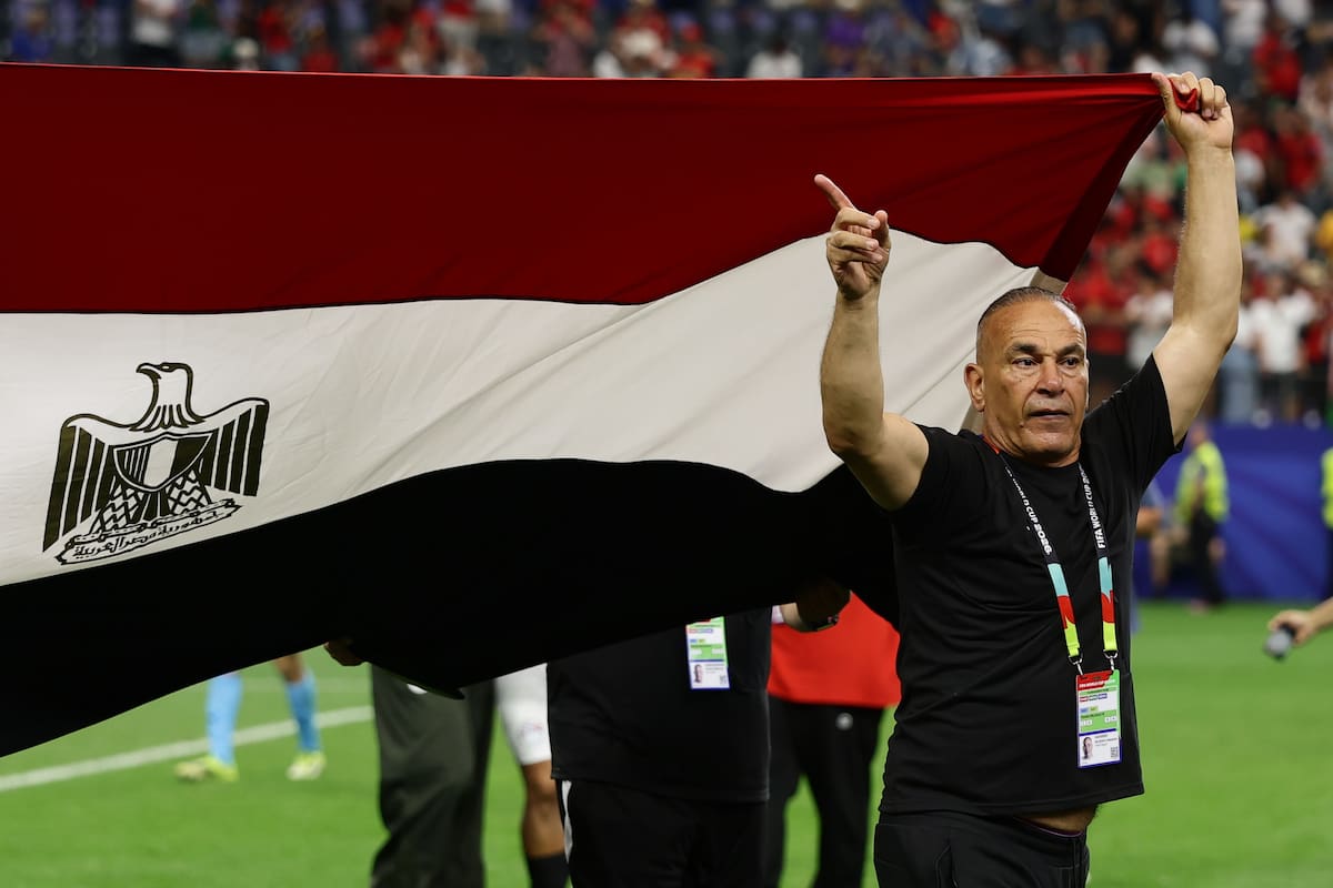 DALLAS (United States), 03/07/2026.- Ibrahim Hassan, twin brother of Egypt's head coach Hossam Hassan, celebrates after winning the FIFA World Cup 2026 Round of 32 match Australia against Egypt, in Dallas, USA, 03 July 2026. (Egipto) EFE/EPA/CHRISTOPHER NEUNDORF