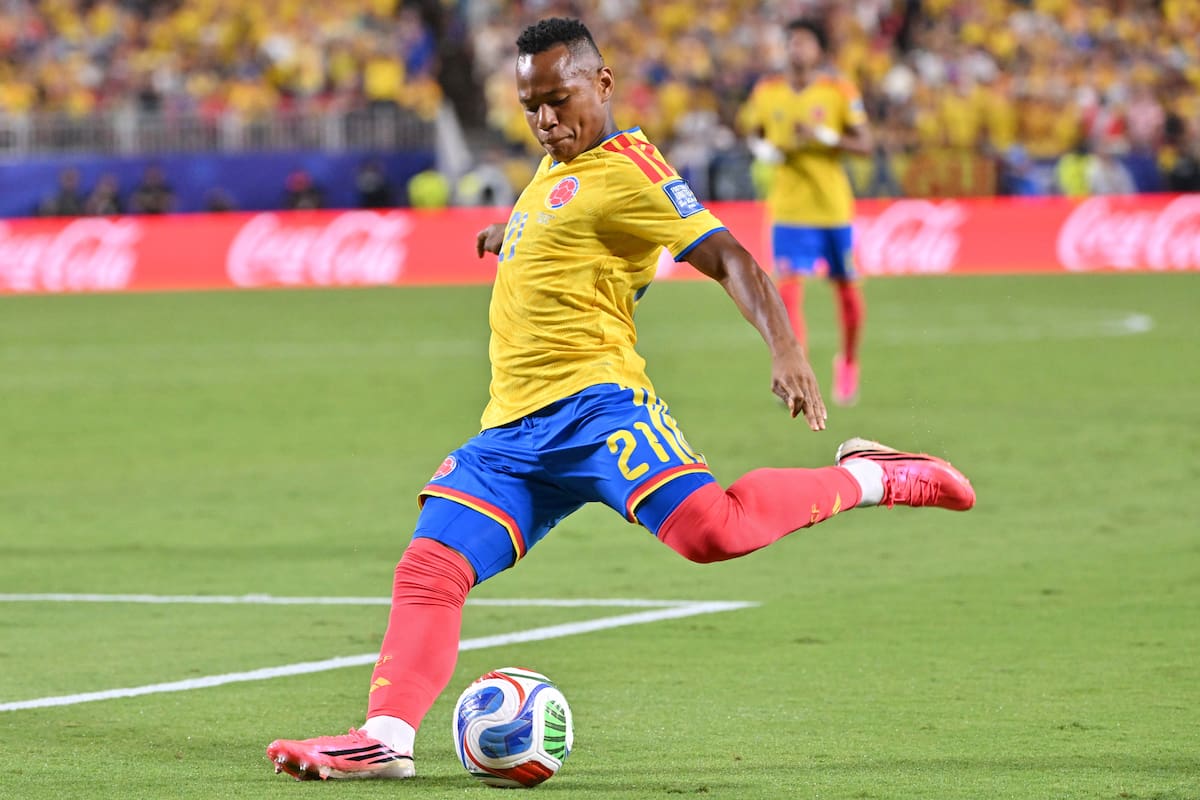 KANSAS CITY (United States), 04/07/2026.- Jaminton Campaz of Colombia in action during the FIFA World Cup 2026 Round of 32 match Colombia against Ghana, in Kansas City, Missouri, USA, 03 July 2026. EFE/EPA/AMY KONTRAS