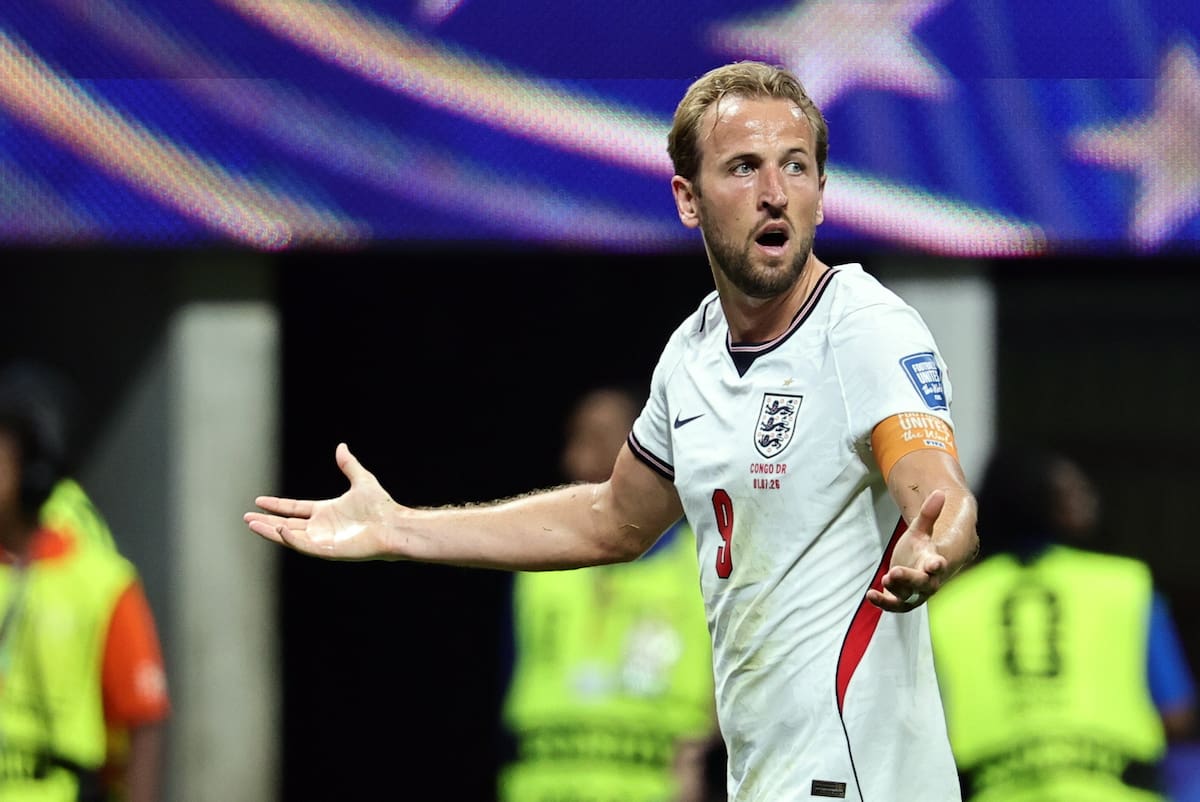 ATLANTA (United States), 01/07/2026.- Harry Kane of England reacts during the FIFA World Cup 2026 Round of 32 match England against Democratic Republic of Congo, in Atlanta, USA, 01 July 2026. EFE/EPA/RONALD WITTEK